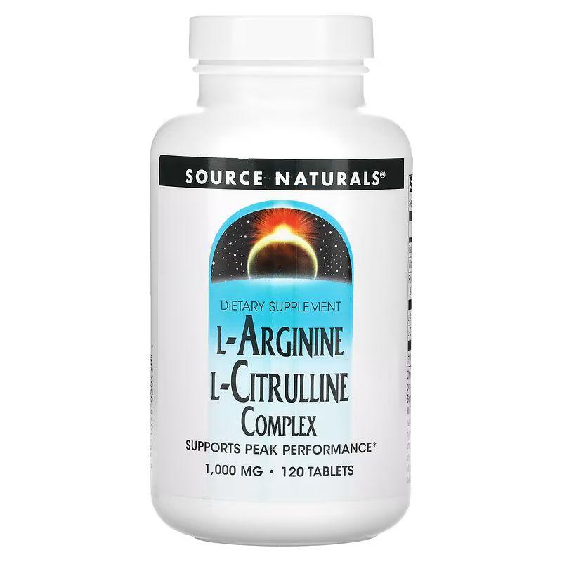 Амінокислота Source Naturals L-Arginine L-Citrulline Complex, 120 таблеток EXP