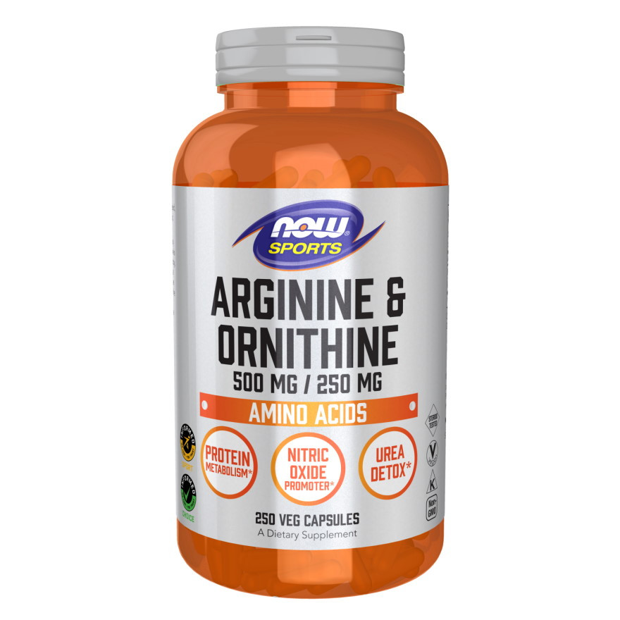 Амінокислота NOW Arginine & Ornithine, 250 капсул EXP