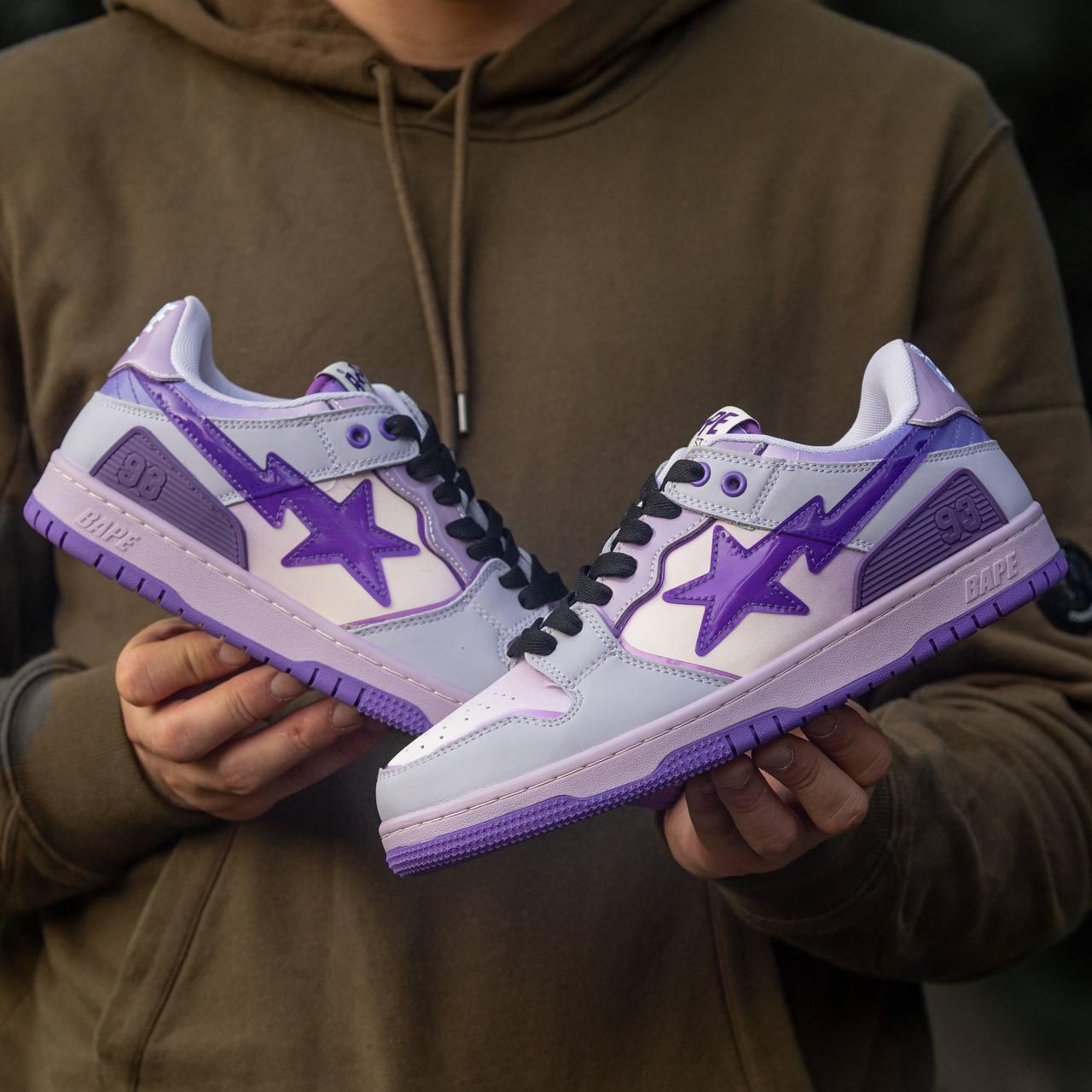 Кросівки Bathing Ape Bape SK8 STA Low Purple / Бейтінг Ейп Бейп СК8 СТА ...