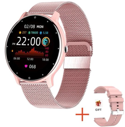 Розумні смарт годинник Lige 0223B Smart Watch для Android і iOS, пульсометром, тонометром, крокоміром (рожеві)