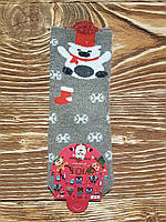 Носки детские махровые с ушками Рождество Новый Год 21-26 размер
