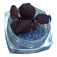 Прикраси для нігтів сухоцвіти коричневі + скляні стрази