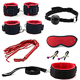 Набір для БДСМ, фетиш комплект із 7 речей для БДСМ, інтимні іграшки для садо-мазо ігор, фото 5