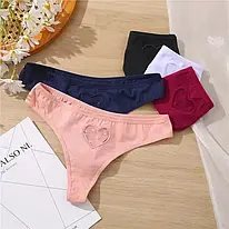 Трусики-стринги гладкі із сіточкою, FINETOO, S, M, L, XL гуртом і в роздріб (бт Л013_)