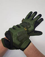 Тактические полнопалые перчатки M-PACT Mechanix армейские олива закрытые военные перчатки с пальцами ЗСУ