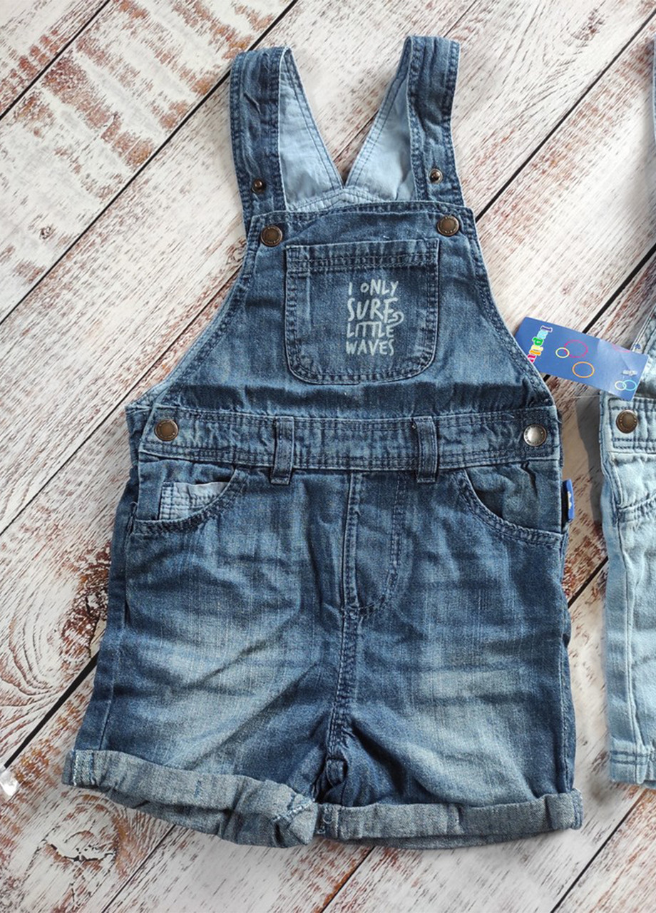 Комбинезон джинсовый шорты для мальчика Lupilu 74 синий (33016) - фото 3 - id-p1912595481