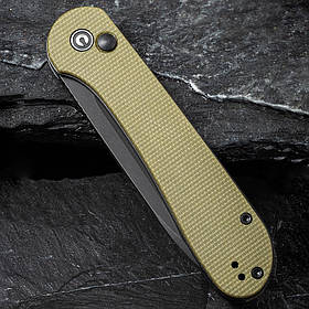 Надійний складаний ніж Civivi Button Lock Elementum з міцною і зручною ручкою з мікарти.