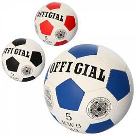 М'яч футбольний OFFICIAL 2500-202 розмір 5, ПУ, 32 панелі, ручна работа, 350-360г, 3 кольори.