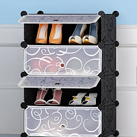 Шкаф конструктор для обуви пластиковый на 4 секции 49x37x75 см.