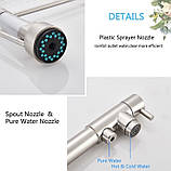 Змішувач для кухні з нержавіючої сталі з підключенням фільтрованної води FUTURA 2698-98SYT, фото 8