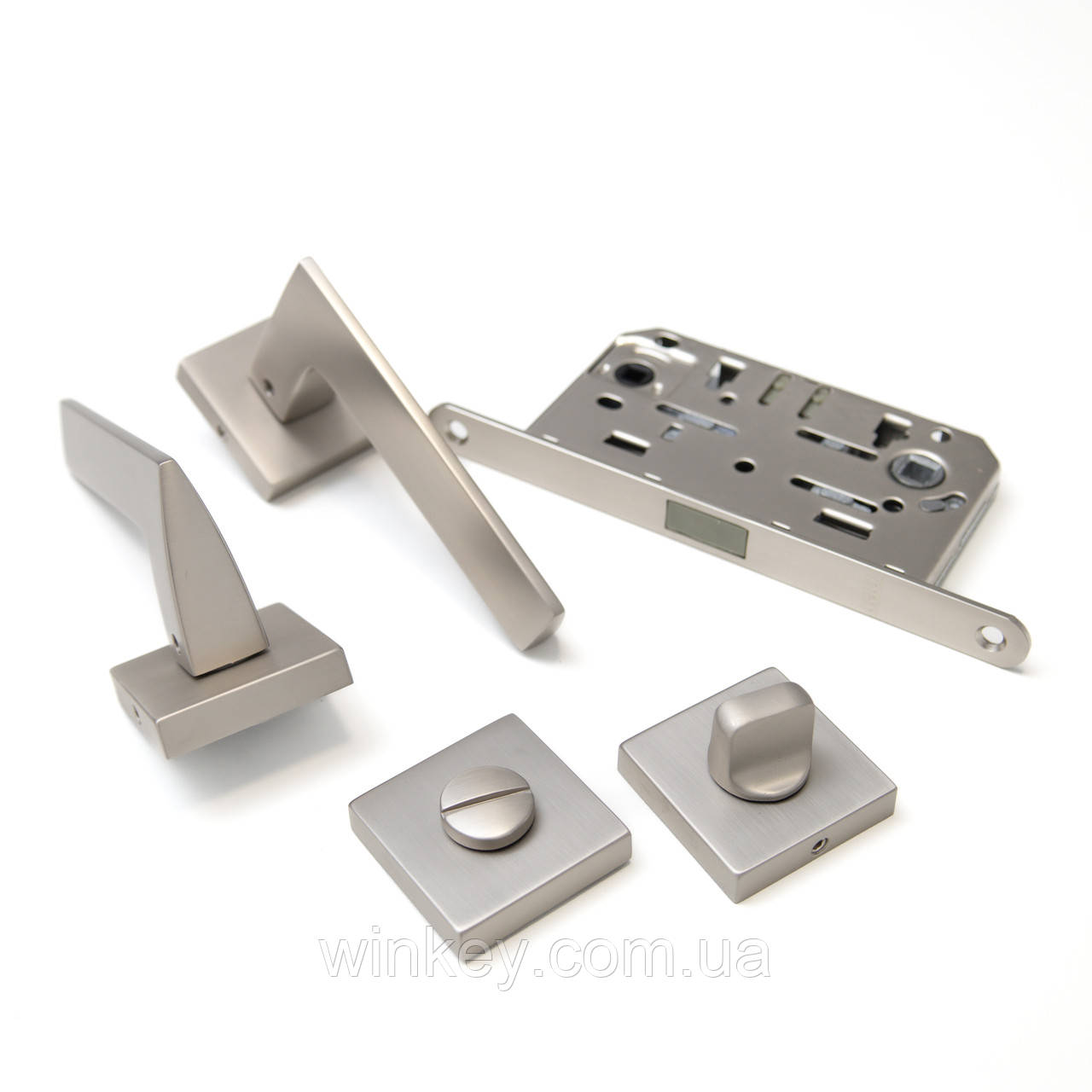 Ручка міжкімнатна комплект TRION GRECO 49 AL-AL MSN, фото 1