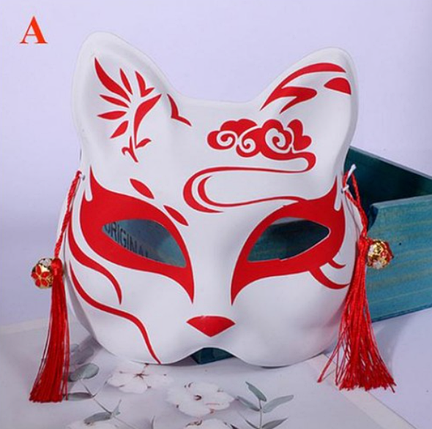 Маска Кіцуне Японської Лисиці Kitsune 18х17 см ABC червона кицунэ, фото 1