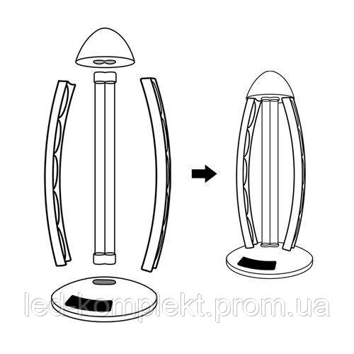 Світильник UV OEM UVC-38W чорний - фото 6 - id-p1912658558