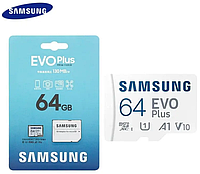 Original Карта Памяти Samsung EVO PLUS 64GB MicroSD Сlass 10 ( + SD Адаптер )