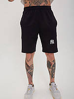 Мужские шорты трикотажные New York Yankees чёрные, спортивные повседневные (Размеры XS, S, M, L, X,L, XXL)