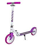 Дитячий складний САМОКАТ + ЗАХИСТ Scooter 460. Біло-Фіолетовий колір, фото 3