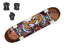 Скейтборд "Tiger" із захистом у комплекті. Навантаження до 85 кг