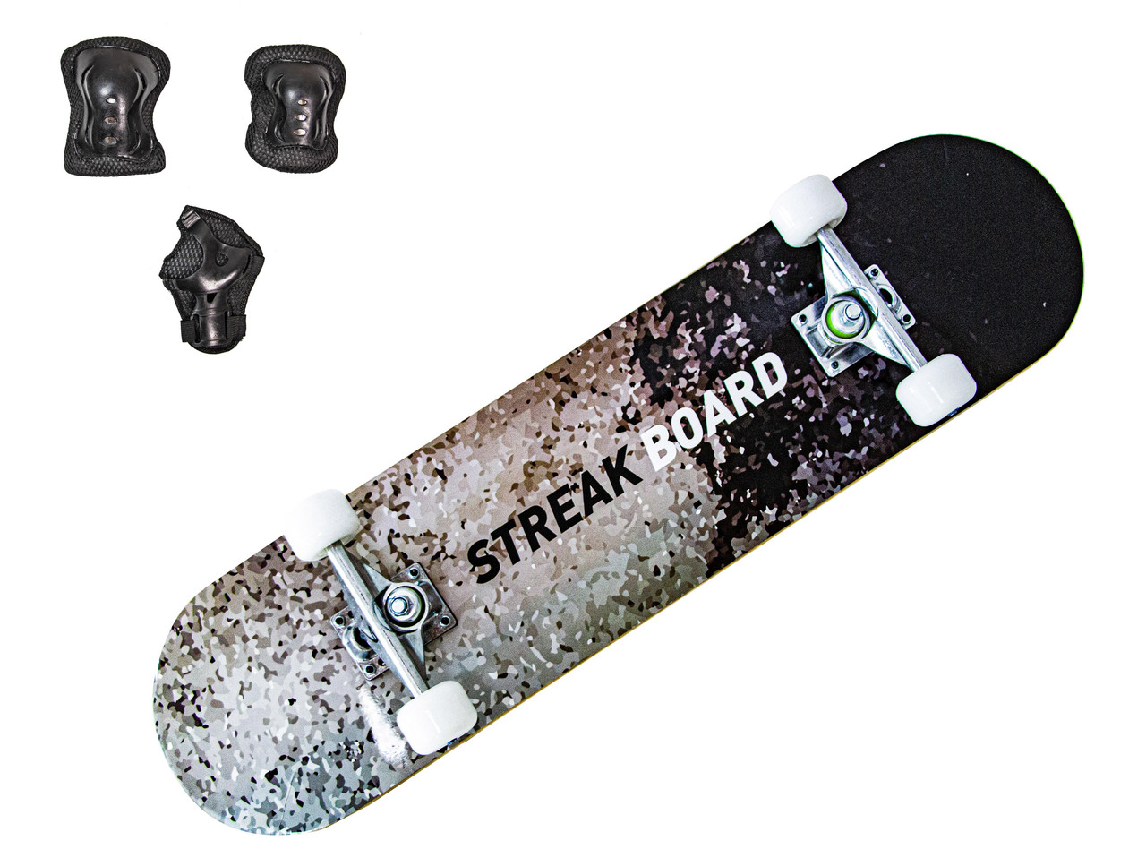 Скейтборд "StreakBoard" із захистом у комплекті. Навантаження до 85 кг