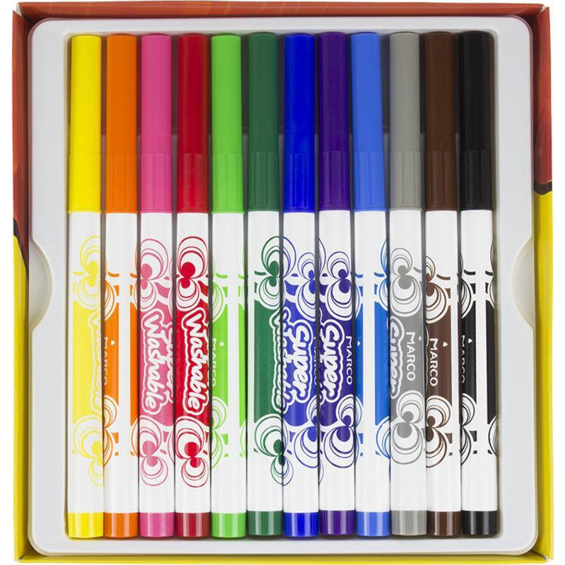 Фломастери МАРКО 12 кольорів Super Washable 1630-12СВ, фото 4
