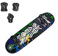 Cкейтборд с защитой Scale Sports "SKATEBOARD". Нагрузка до 90 кг