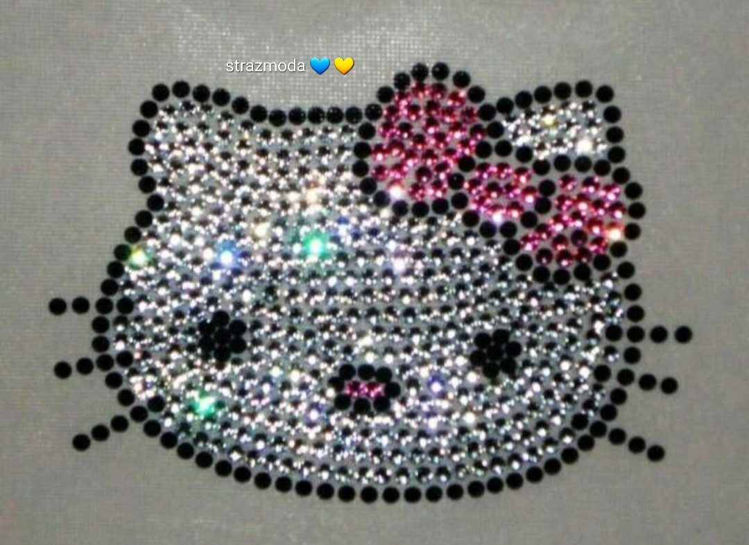 Термоналіпка hello kitty зі страз аплікація/ термо наклейка аппликация ...