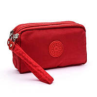 Красная женская косметичка сумочка три отделения. Сумочка для телефона. Женская сумочка.