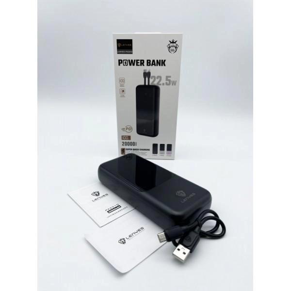 Power bank LENYES -PX251D-D1, 20000 mAh 22.5W+SUPER QUICH CHARGE+PD (реальна ємність)