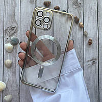 Чехол MagSafe на iPhone 12 Pro / Силиконовый для Айфон 12 Про Silver Metallic
