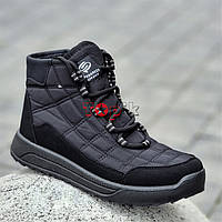 Черевики чоловічі зимові чорні короткі дутіки Ботинки зимние мужские черные короткие дутики (Код: Б2002)