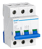 Модульний автоматичний вимикач CHINT Electric NXB-63 3P 63А 6 кА х-ка C для кріплення на DIN-рейку