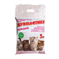 Наполнитель бентонитовый для кошачьего туалета средний Пухнастики 4 шт*5 кг (без запаха)