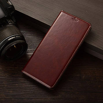 Чохол для Xiaomi Mi MAX протиударний магнітний шкіряний вологостійкий книжка з підставкою "VERSANO" Темно-коричневий