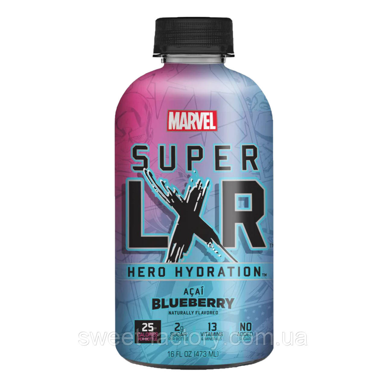 Arizona Marvel Super LXR Hero Hydration Acai Blueberry Черника 473ml, фото 1