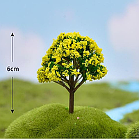 Декоративные деревья маленькие от 6см до 7см для флорариума, мини-сада, минкроланшафта, диорам, моделизма Желтый