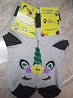Хлопковые носки с единорогом 26-31 размер Кричневый