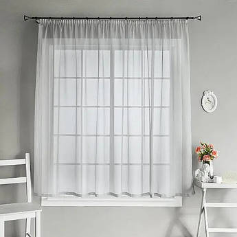 Короткий тюль шифон у кухню