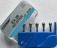 Алмазные боры AZDENT EX-26 стоматологические c двойным напылением для турбинного наконечника