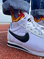 Мужские легкие качественные демисезонные кроссовки белые Nike Cortez пенка, кожа 44