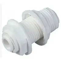 Муфта Aquafilter KP-BU0404 соединения сквозь корпус 1/4" шланг х 1/4" шланг, белый цвет