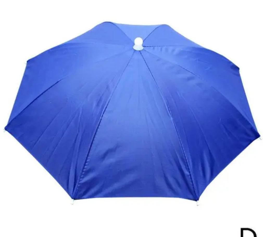 Зонтик на голову шляпа, зонтик для детей, защита от солнца 55см. Синий ...