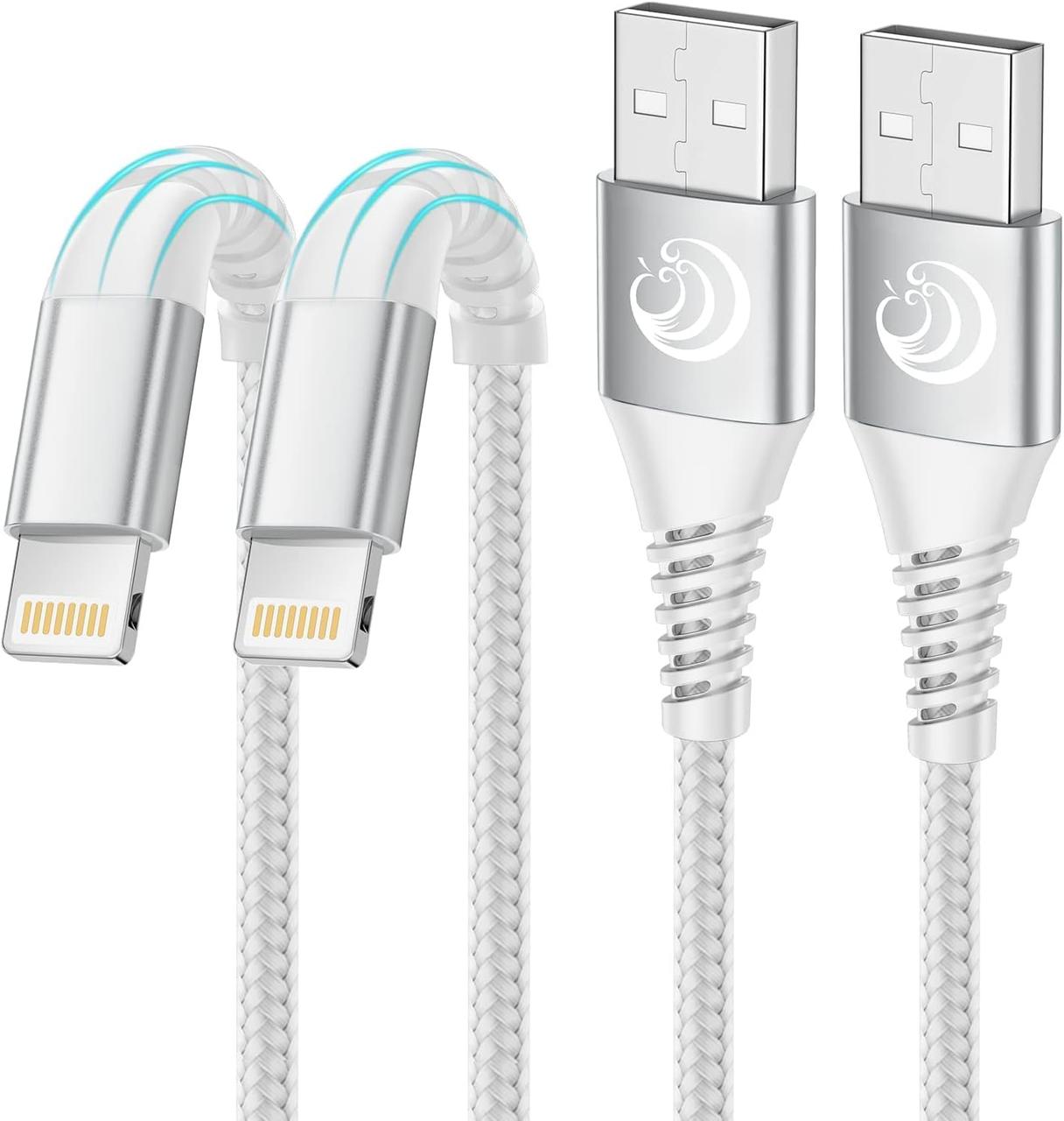 Кабель Lightning, 1 м, 2 упаковки, кабель для заряджання Aioneus для iPhone, сертифікований MFi USB A до кабелю Lightning, кабель, фото 1