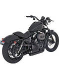 Повна вихлопна система Vance & Hines Shorthots чорного кольору для Harley Davidson XL (04-13), фото 3