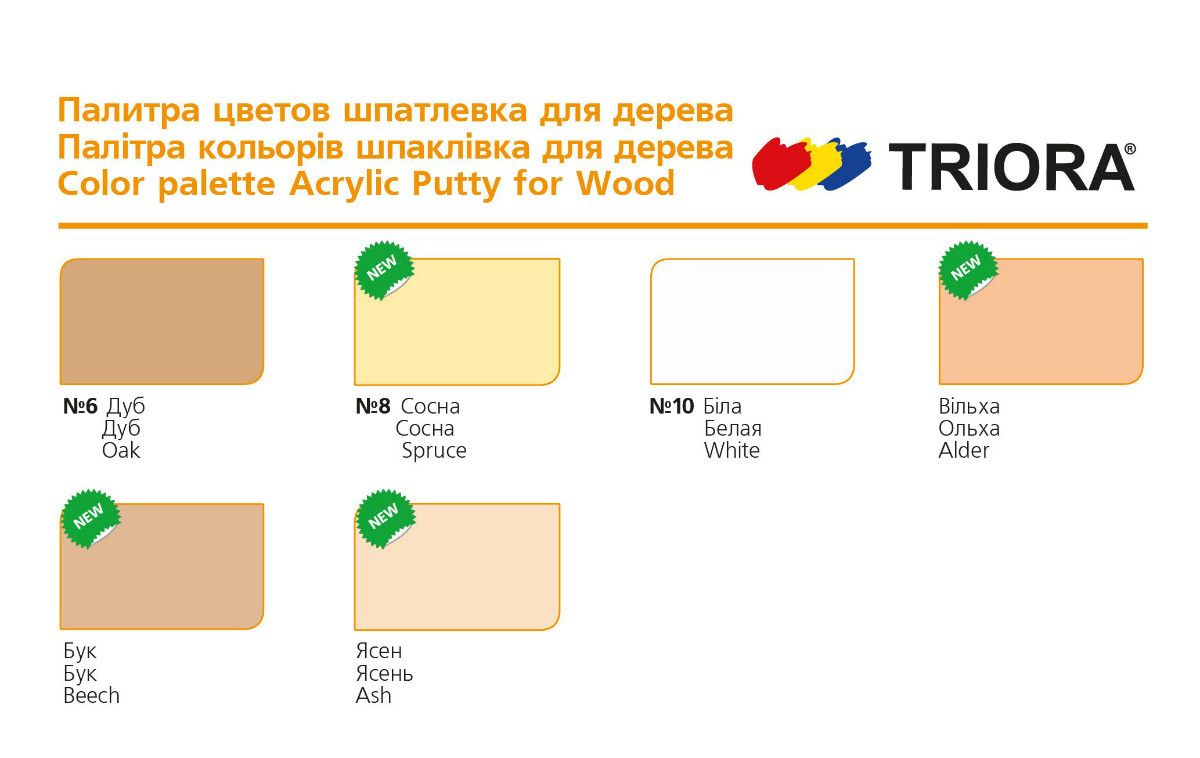 Шпаклівка 0,8кг для дерева TRIORA 8 Сосна - фото 2 - id-p1812396793