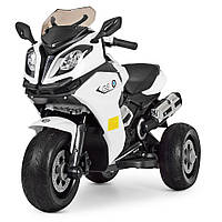 Детский трехколесный электромотоцикл BMW (2 мотора по 35W, 2аккум, MP3, TF, USB) Bambi M 3913EL-1 Белый