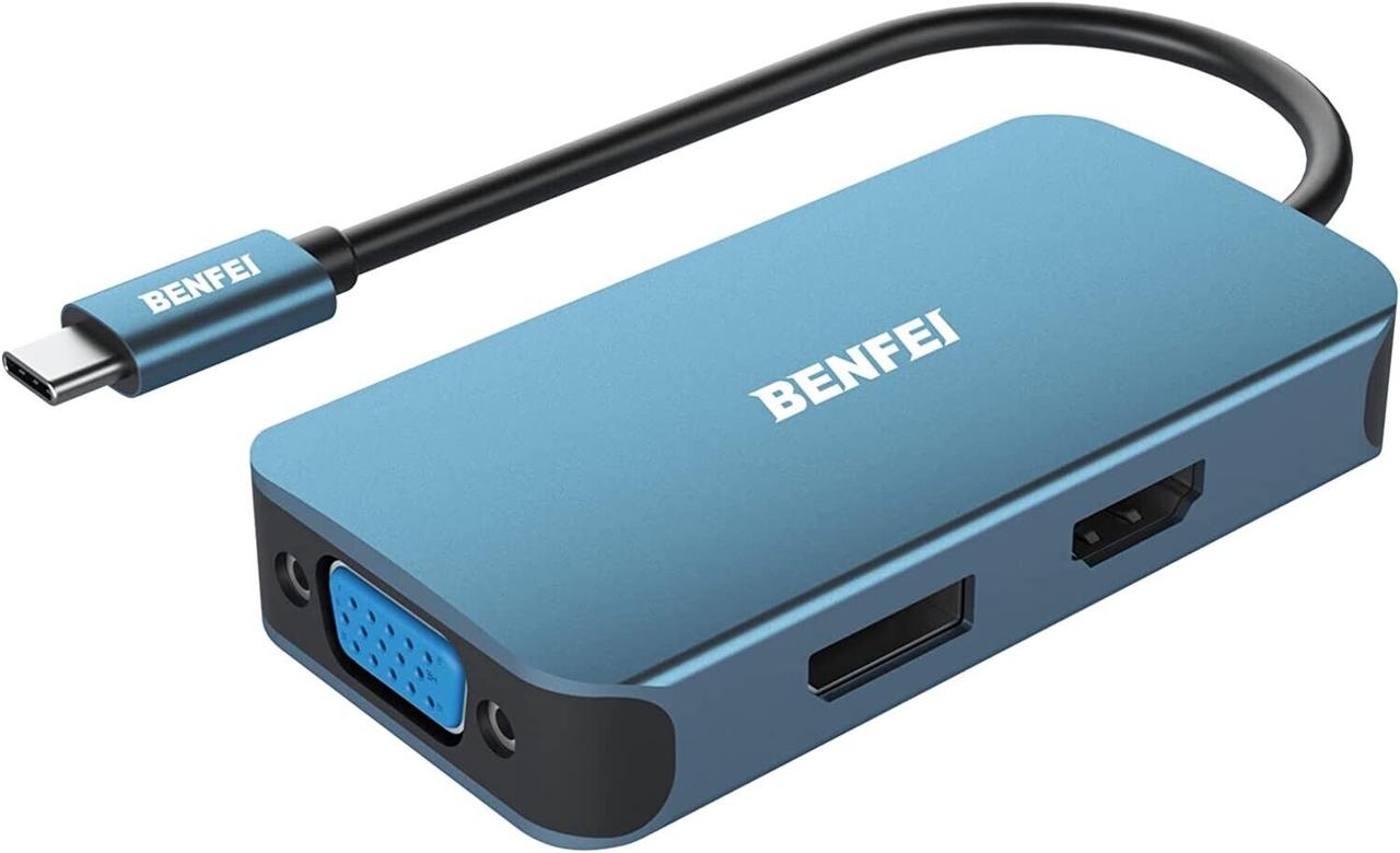 Перехідник USB C HDMI VGA DisplayPort, BENFEI USB Type-C HDMI VGA DisplayPort, фото 1