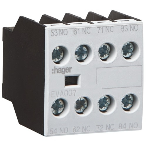 Дополнительный контакт 2НО+2НЗ для контакторов EV007 EV038, EVN022 EVN045, EVL014 EVL027, EVR004, Hager EVA007 - фото 1 - id-p1912775111