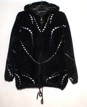 Альпака куртка з карманами чорного кольору, фото 3