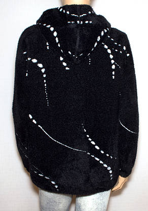 Альпака куртка з карманами чорного кольору, фото 2