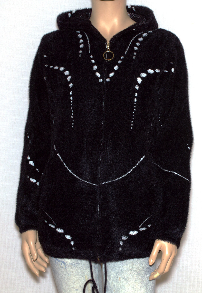 Альпака куртка з карманами чорного кольору