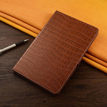 Чохол для будь-якої моделі планшета з натуральної шкіри протиударний вологостійкий книжка з підставкою "ALPINEX" Світло-коричневий